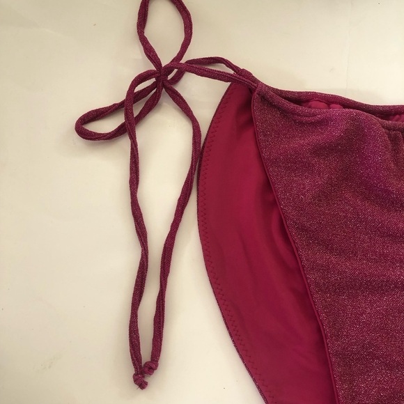 GOOD AMERICAN Woman’s
Sparkle Tiny Ties metallic bikini Bottom Size 5/2X - Picture 3 of 13